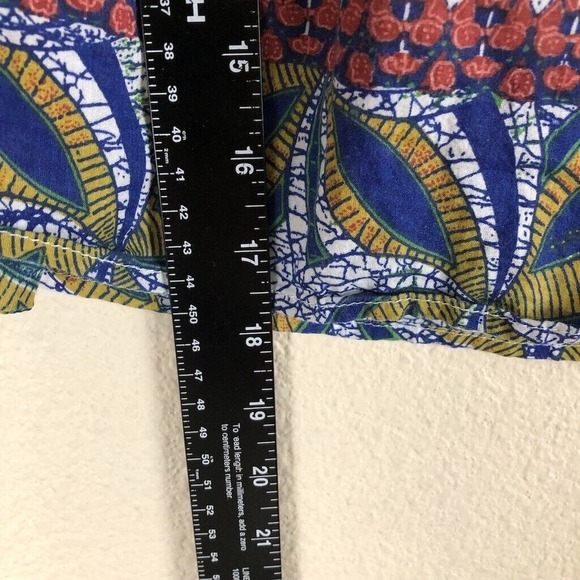 Angie Skirt Blue Geo Print Mini Boho Colorful Casual Vacation Womens Large - Picture 10 of 16